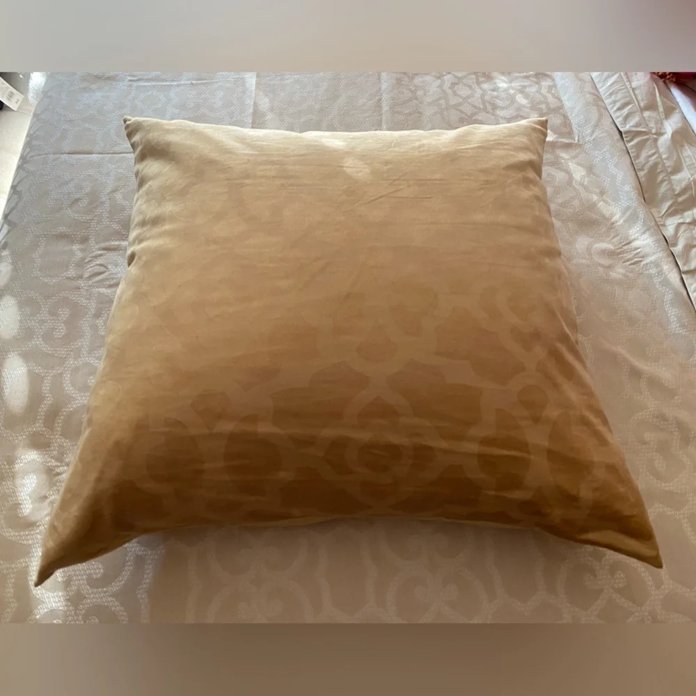 2 AVAILABLE- Z Gallerie Oversized Gold Damask Euro Down Pillow